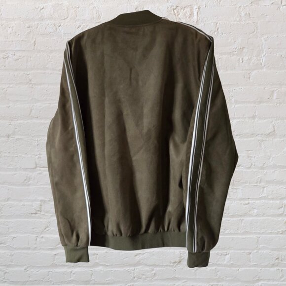 Only & Sons - Suede Bomber Jacket with White Striped Detailing - Picture 5 of 5